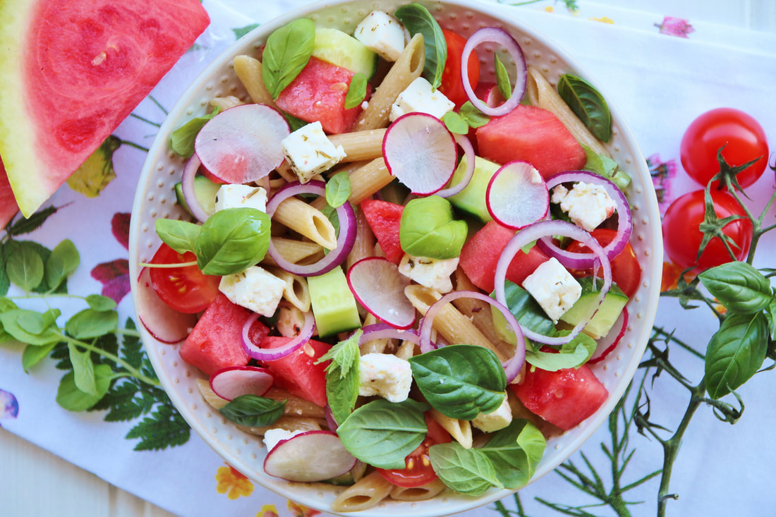 pasta salad with watermelon