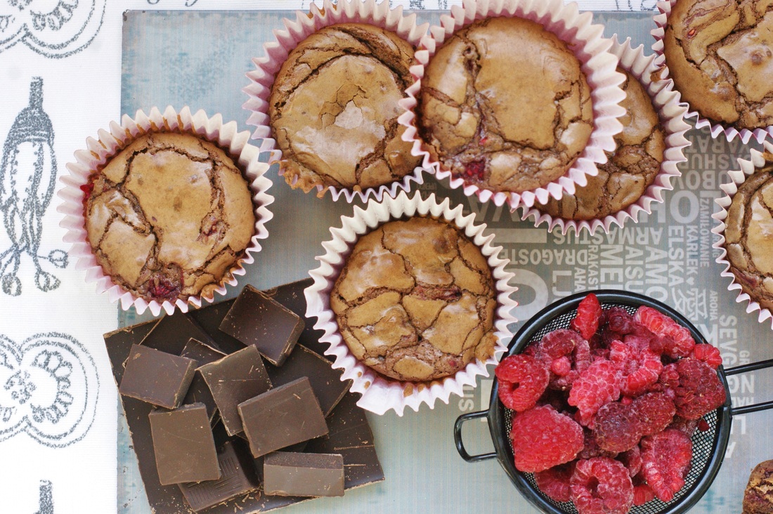 konfekt muffins med bringebær